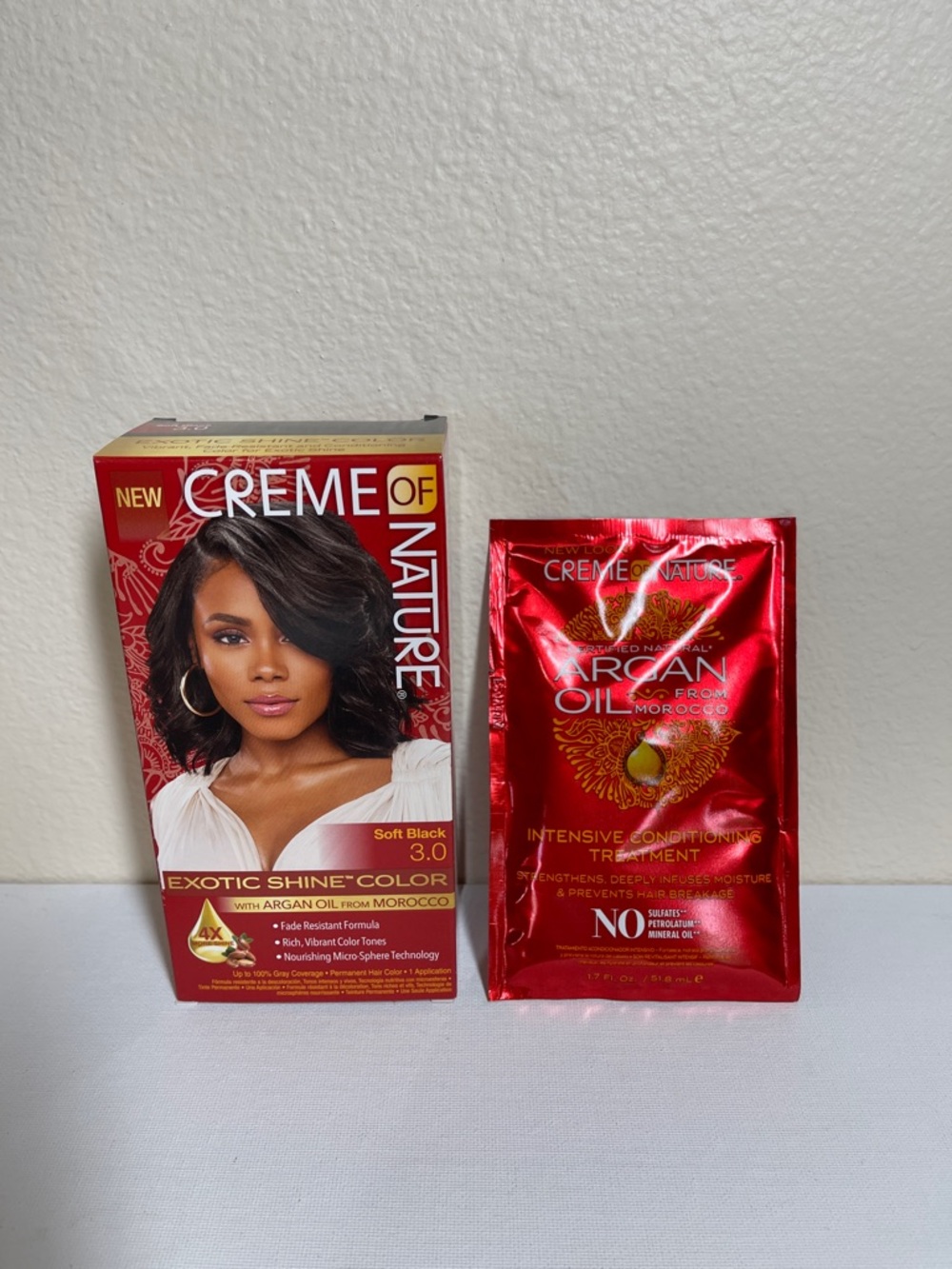 Creme of Nature ArganSoft Black 3.0 Hair Color with Argan Oil - Deep Black Shine